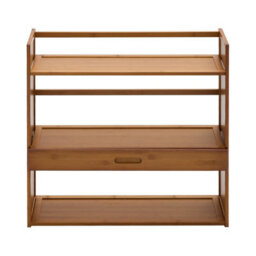 Living And Home Brown Three-Tier Bamboo Tabletop With Drawers 50Cm(W) X 20Cm(D) X 65Cm(H) - thumbnail 4