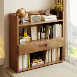Living And Home Brown Three-Tier Bamboo Tabletop With Drawers 50Cm(W) X 20Cm(D) X 65Cm(H) - thumbnail 3
