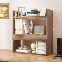 Living And Home Brown Three-Tier Bamboo Tabletop With Drawers 50Cm(W) X 20Cm(D) X 65Cm(H) - thumbnail 2