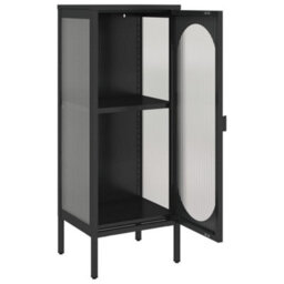 Berkfield Modern Sideboard Black 40X35X105 Cm Glass And Steel - thumbnail 8