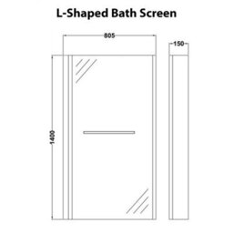 Royal Bathrooms Qubix 1600 X 850mm Acrylic Left Hand L-Shaped Shower Bathtub With Front, End Panel & Brushed Brass Towel Rail Screen - thumbnail 9