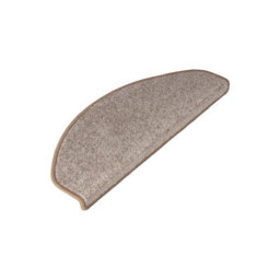 Floordirekt Sundae Self Adhesive Edged Soft High Pile Stair Tread Mat For Indoor Stairs Semicircular Beige 23.5 X 65 Cm