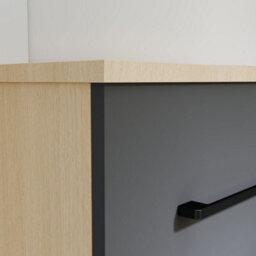Probaty Bathrooms 1200X460mm Vanity Unit Anthracite And Wood Color Mdf,wall Mounted,2 Drawers With Ceramic Basin(Wavy Patterns) - thumbnail 7