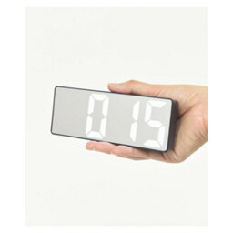 Bruno Ivory Led Mirror Clock With Alarm, Thermometer And Usb Charging (Ivory) - thumbnail 3