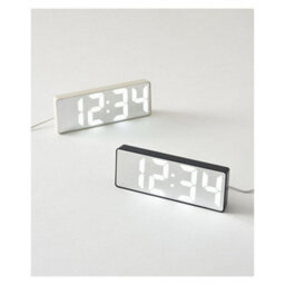 Bruno Ivory Led Mirror Clock With Alarm, Thermometer And Usb Charging (Ivory) - thumbnail 4