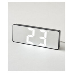 Bruno Ivory Led Mirror Clock With Alarm, Thermometer And Usb Charging (Ivory) - thumbnail 6