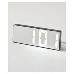 Bruno Ivory Led Mirror Clock With Alarm, Thermometer And Usb Charging (Ivory) - thumbnail 8