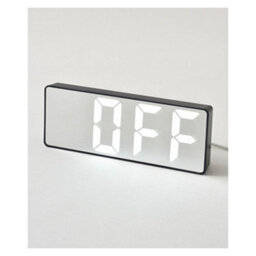Bruno Ivory Led Mirror Clock With Alarm, Thermometer And Usb Charging (Ivory) - thumbnail 9