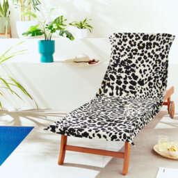 Catherine Lansfield Leopard Natural Beach Towel Lounger 76X200Cm - thumbnail 1