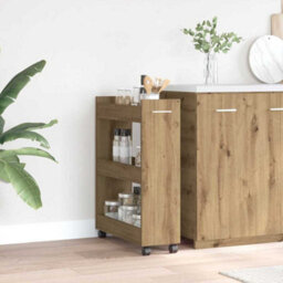 Walplus Cabinet With Wheel Artisan Oak 60 X 22 X 79 Cm Engineered Wood - thumbnail 4