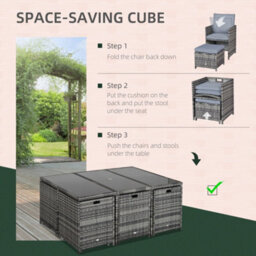 Wyld Haus Tasuke Mixed Grey 10-Seater Rattan Cube Garden Dining Set With Cushions And Rectangular Glass Table - thumbnail 5
