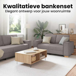 Vidaxl Sofa Set With Cushion 3 Pcs Taupe 220 X 78 X 84 Cm Fabric - thumbnail 9
