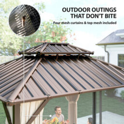 Outsunny 3 X 3.6 M Hardtop Gazebo Canopy With Aluminium Frame, Garden Gazebo - thumbnail 7