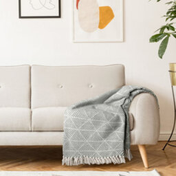 Emma Barclay Zahra Blanket/throw For Sofa Chair Bed Silver 130X150Cm - thumbnail 7
