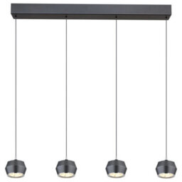 Luminosa Lighting Luminosa Marthy Bar Pendant Ceiling Light Grey Matt 4X Led 3000K - thumbnail 3