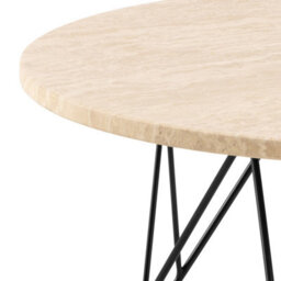 Furniture To Go Prunus Round Coffee Table In Matt Beige And Matt Black Coated Steel Base 80X46.4Cm - thumbnail 5