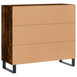 Berkfield Sideboard Smoked Oak 90X34X80 Cm Engineered Wood - thumbnail 8