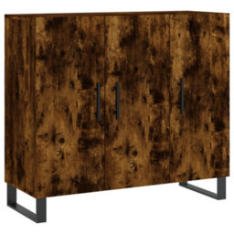 Berkfield Sideboard Smoked Oak 90X34X80 Cm Engineered Wood - thumbnail 2