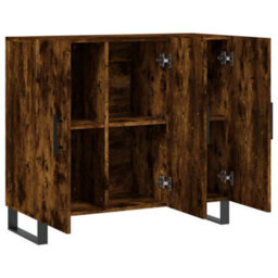Berkfield Sideboard Smoked Oak 90X34X80 Cm Engineered Wood - thumbnail 5
