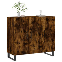 Berkfield Sideboard Smoked Oak 90X34X80 Cm Engineered Wood - thumbnail 3