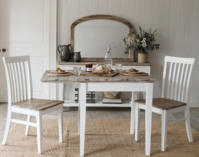 Statement Furniture Florence Square Extendable Kitchen Dining Table In White - image 1