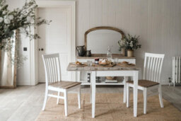 Statement Furniture Florence Square Extendable Kitchen Dining Table In White - thumbnail 3