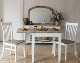 Statement Furniture Florence Square Extendable Kitchen Dining Table In White - thumbnail 1