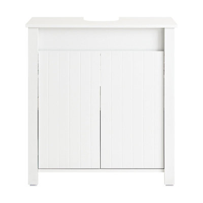 Sobuy Bzr101-W, Bathroom Storage Cabinet Under Sink Cabinet Sink Cabinet With Doors &adjustable Shelf & Pipe Cover - image 1