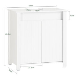 Sobuy Bzr101-W, Bathroom Storage Cabinet Under Sink Cabinet Sink Cabinet With Doors &adjustable Shelf & Pipe Cover - thumbnail 3