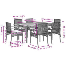 Berkfield 7 Piece Garden Dining Set With Cushions Beige Poly Rattan - thumbnail 8