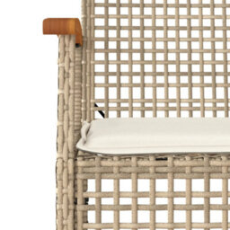 Berkfield 7 Piece Garden Dining Set With Cushions Beige Poly Rattan - thumbnail 4
