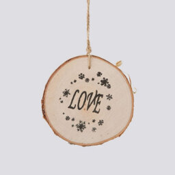 Shatchi Christmas Tree Ornaments Wooden Aesthetic Hanging Decorations Round Shape 3Pcs - thumbnail 6