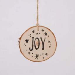 Shatchi Christmas Tree Ornaments Wooden Aesthetic Hanging Decorations Round Shape 3Pcs - thumbnail 5