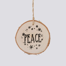 Shatchi Christmas Tree Ornaments Wooden Aesthetic Hanging Decorations Round Shape 3Pcs - thumbnail 4