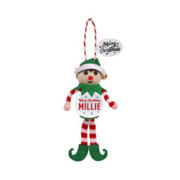 History & Heraldry Pre-Personalised Snowglobe Santa Elf Christmas Tree Decoration - Over 100 Different Names And Themes - Millie - thumbnail 1