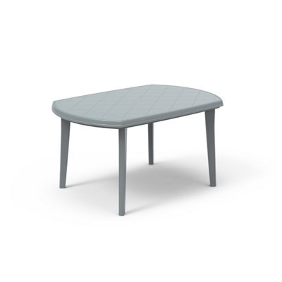 Keter Cuba Plastic Grey Curved Dining Table - image 1