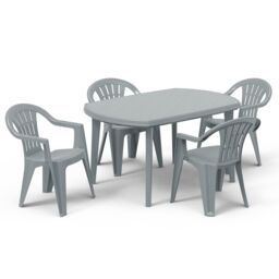 Keter Cuba Plastic Grey Curved Dining Table - thumbnail 2
