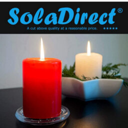 SolaDirect Pillar Candles, Pack Of 2, Unscented, Long Burning Time, 10 X 5 Cm / 4 X 2 In (Silver, Metallic) - thumbnail 2