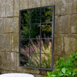 Dibor Classic Iron Decorative Wall Mounted Outdoor Garden Mirror Framed Window Mirror H120Cm X W80Cm - thumbnail 1