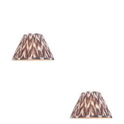 Loops Elegant Set Of 2 Handcrafted 30Cm Tapered Cylinder Lamp Shades In Pearl Grey Fabric - thumbnail 1