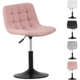 Pink Soft Fabric Dressing Table Chair - thumbnail 3