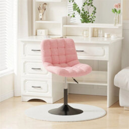 Pink Soft Fabric Dressing Table Chair - thumbnail 4