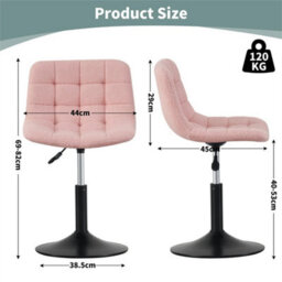 Pink Soft Fabric Dressing Table Chair - thumbnail 2
