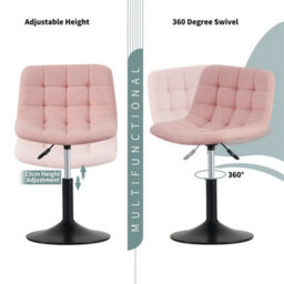 Pink Soft Fabric Dressing Table Chair - thumbnail 5