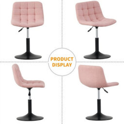 Pink Soft Fabric Dressing Table Chair - thumbnail 6