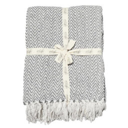 Allure Bath Fashions Audley Chevron Herringbone Throw Blanket - Light Grey, 150 X 200Cm - thumbnail 2