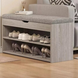 Shoe Bench Shoe Storage Rack Cabinet Organiser With Cushion Padded Seat - thumbnail 5