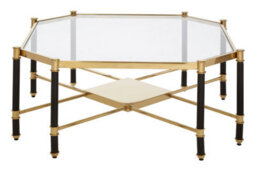 Orsina Allessi Gold Metal And  Side Table With Black Legs
