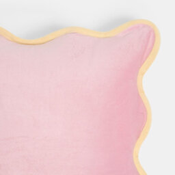 Ohs 2 X Scallop Edge Matte Velvet Cushion Covers Home Décor - Pink/lemon - thumbnail 6