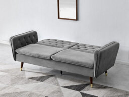 Home Detail Whitby Velvet Fabric Sofa Bed 3 Seater Padded Suite Click Clack Luxury Recliner Sofabed, Dark Grey - thumbnail 7